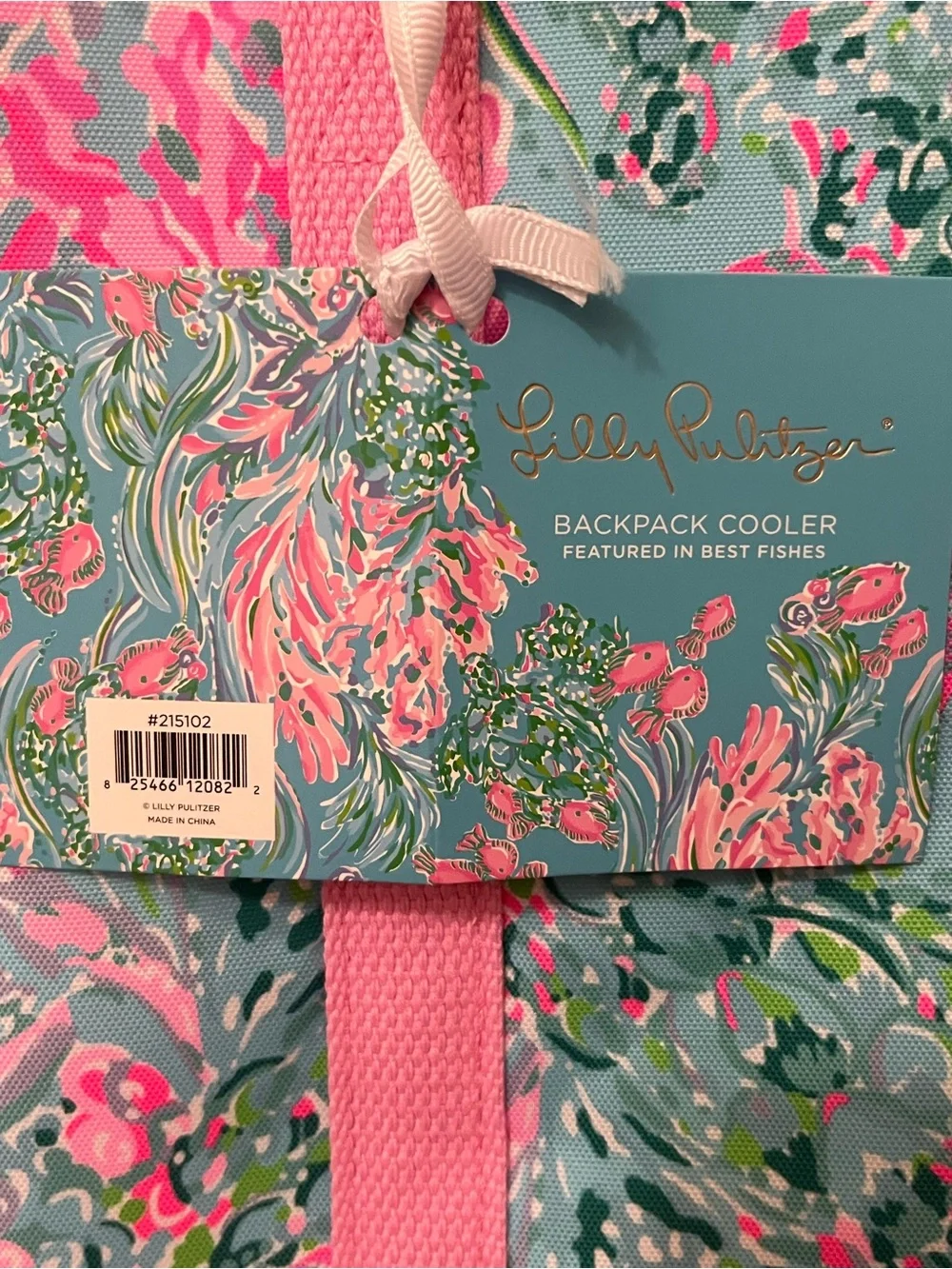Lilly Pulitzer Aqua & Pink Floral Convertible Backpack Tote